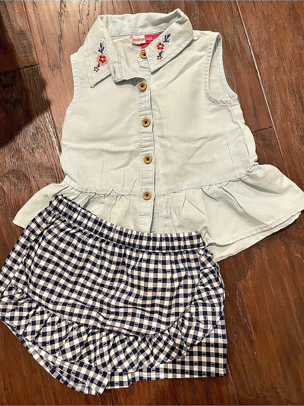 Penelope Mack Girls 3T Gingham Matching Set